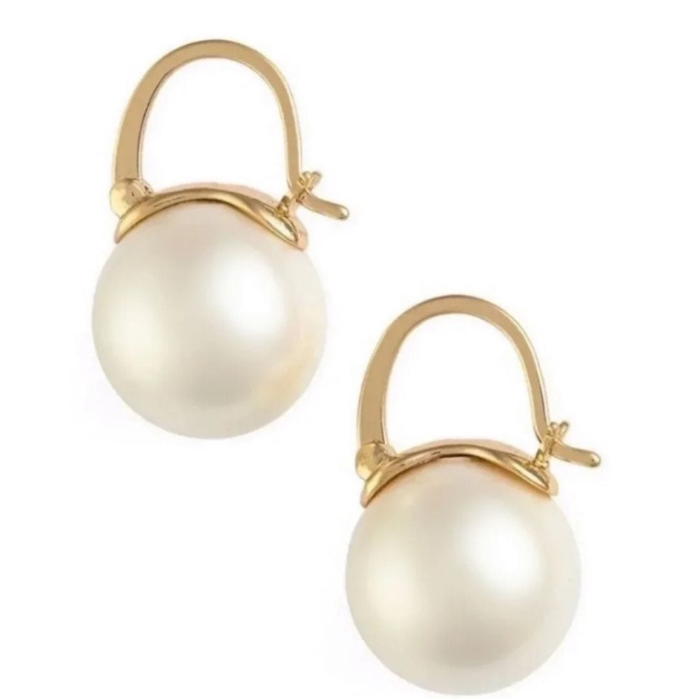 $58 Kate Spade Shine On Faux Pearl Earrings White
